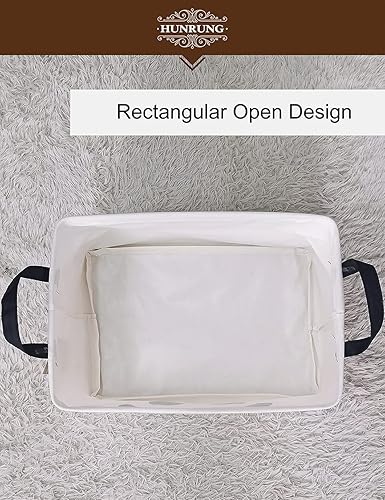 Miniatura 6 de HUNRUNG - Cesta de almacenamiento rectangular, lindo organizador de tela para juguetes de mascotasniños, libros o ropa. Perfecta para habitaciones