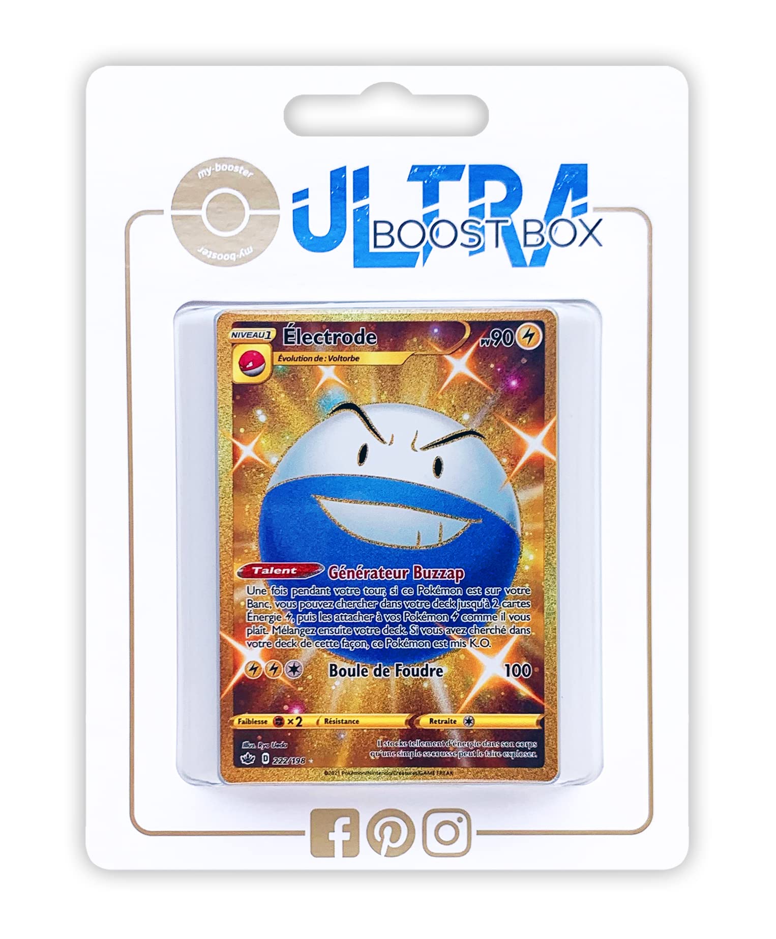 gold electrode pokemon card Electrode 222/198 Secret Gold – Ultraboost X Sword & Shield 6 Ice Reign –  Box of 10 French Pokémon Cards : Amazon.com.be: Toys