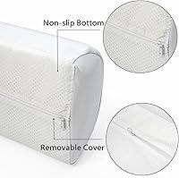 Vista 3 de Tebery Juego de 2 almohadillas para rieles de cama, parachoques de cama para niños con funda impermeable, riel protector de cama con parte inferior