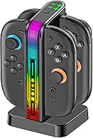 Vista 1 de Switch 2 Controller Charger Dock para Nintendo Switch 2 JoyCon, estación de carga magnética rápida de 2.5 horas con LED RGB e indicador, Joy-Con 2