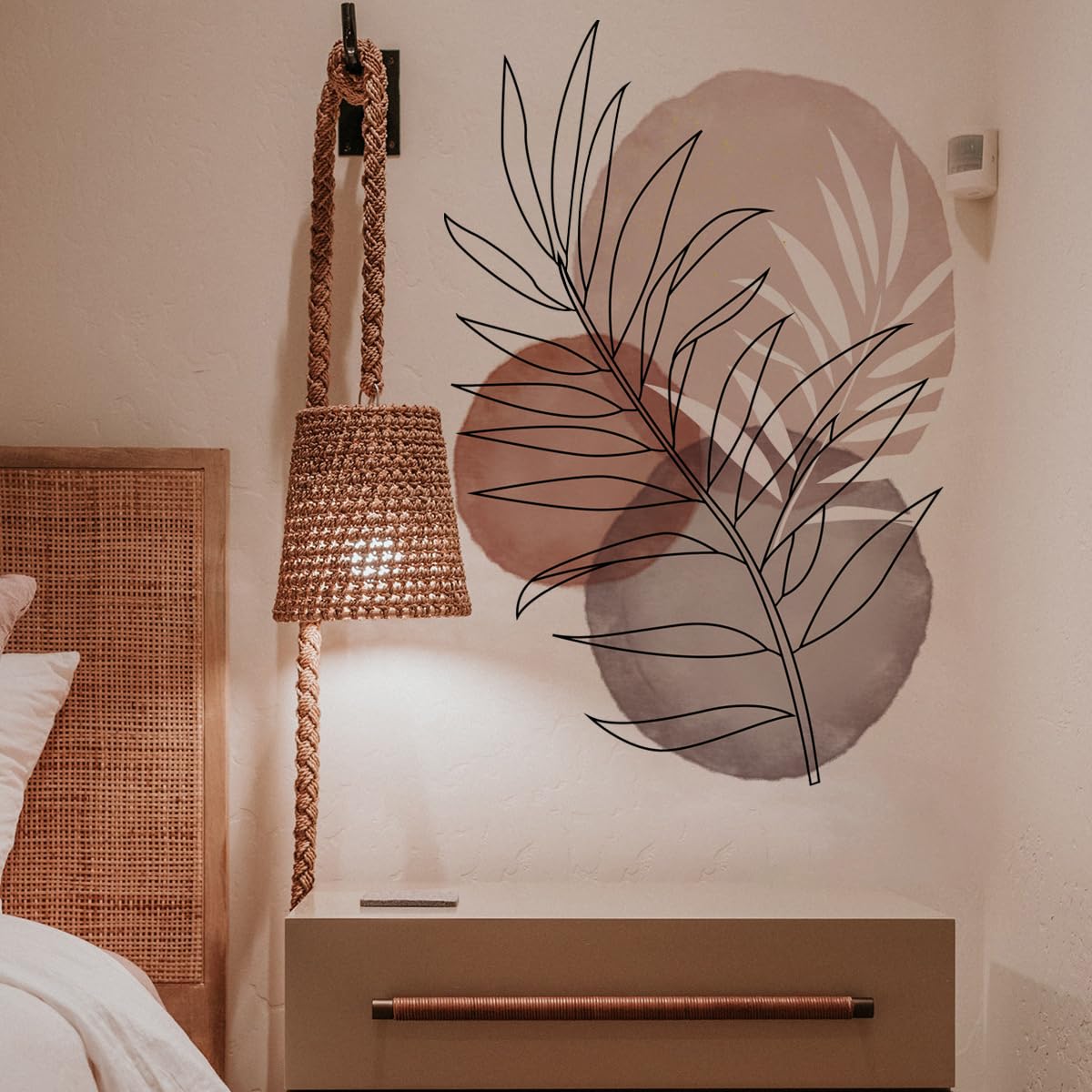 Runtoo Boho Wall Art Decal Leaves Plant Flower Retro Abstract Wall Stickers Living Room Girls Bedroom Bathroom Wall Decor - Image 3