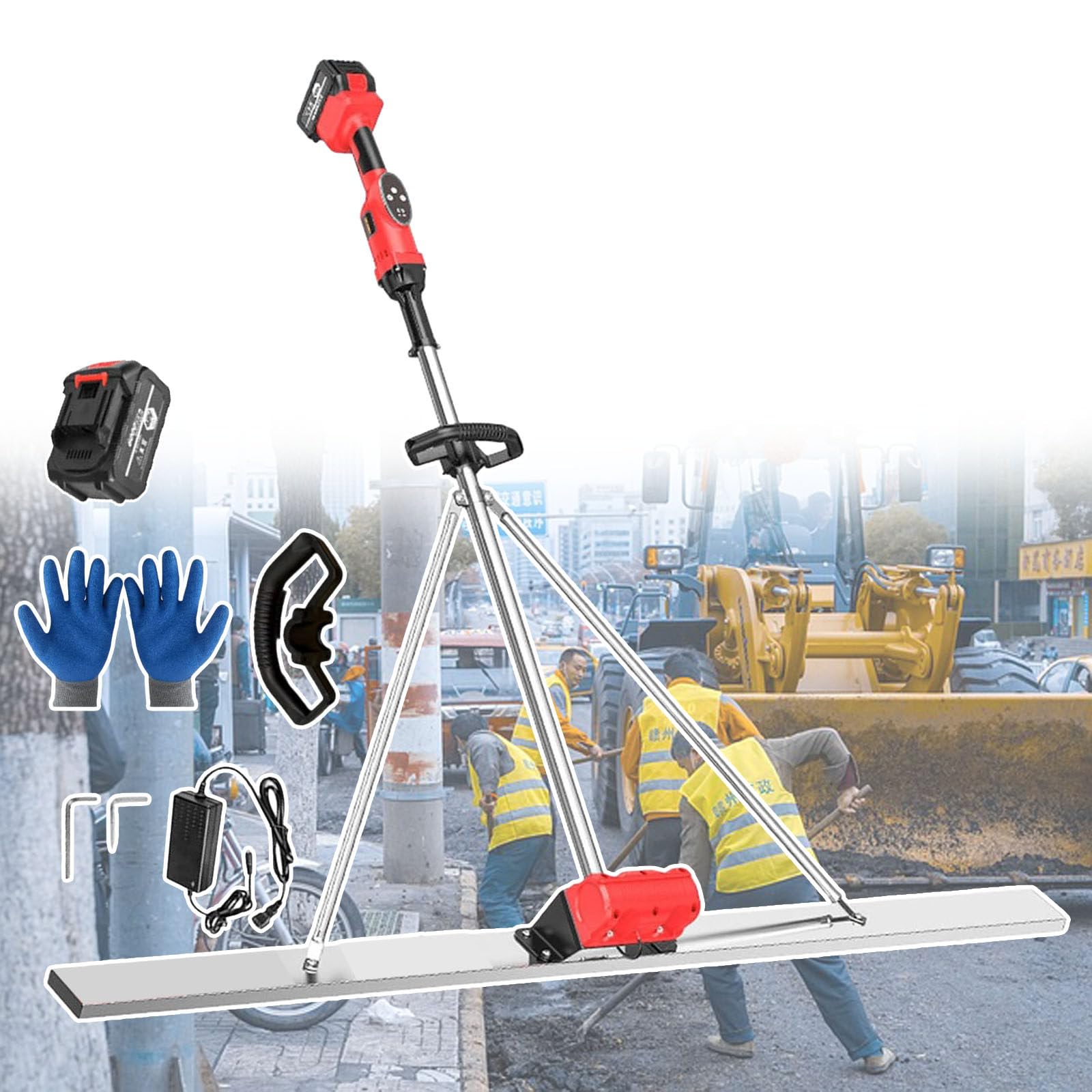 Regla De Manipulación De Nivelación De Cemento Eléctrica Inalámbrica, Regla Eléctrica Inalámbrica, Hoja De 150 Cm De Largo, con Motor De Vibración De Alta Frecuencia,1BAT