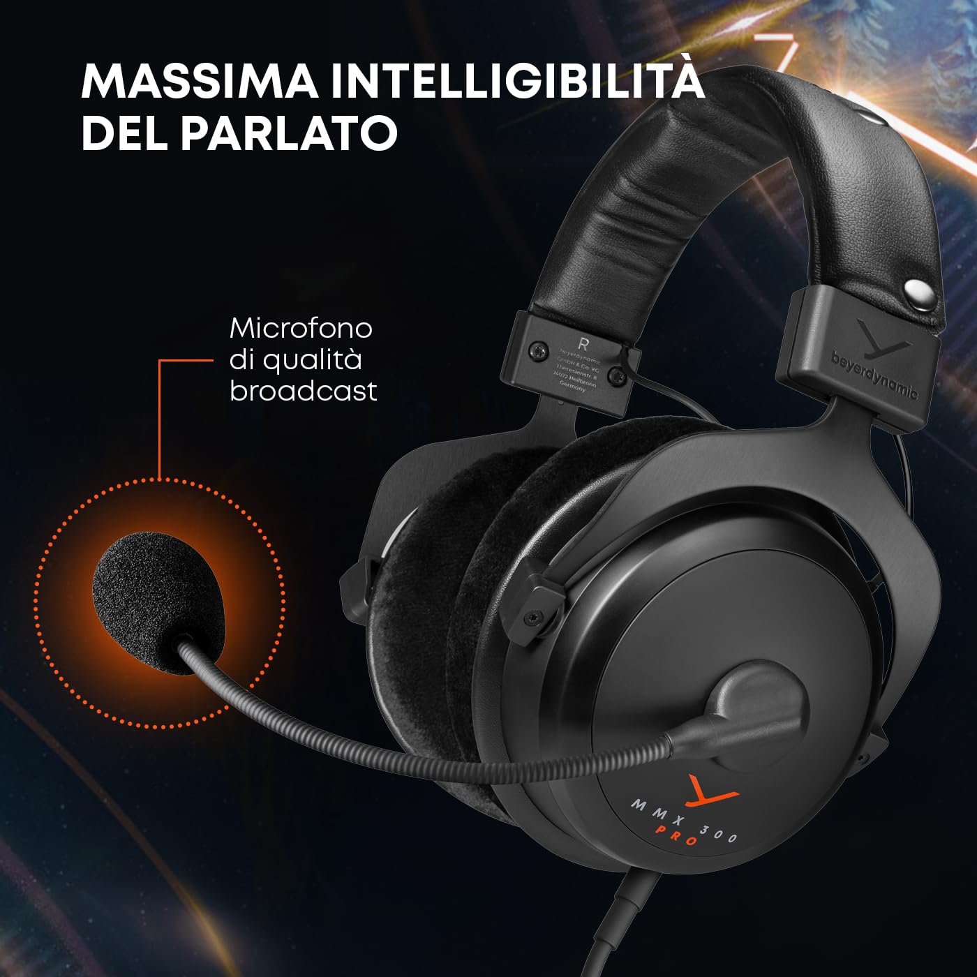 beyerdynamic MMX 300 PRO cuffie da gioco con driver STELLAR.45 e microfono a condensatore, cuffie da gioco cablate
