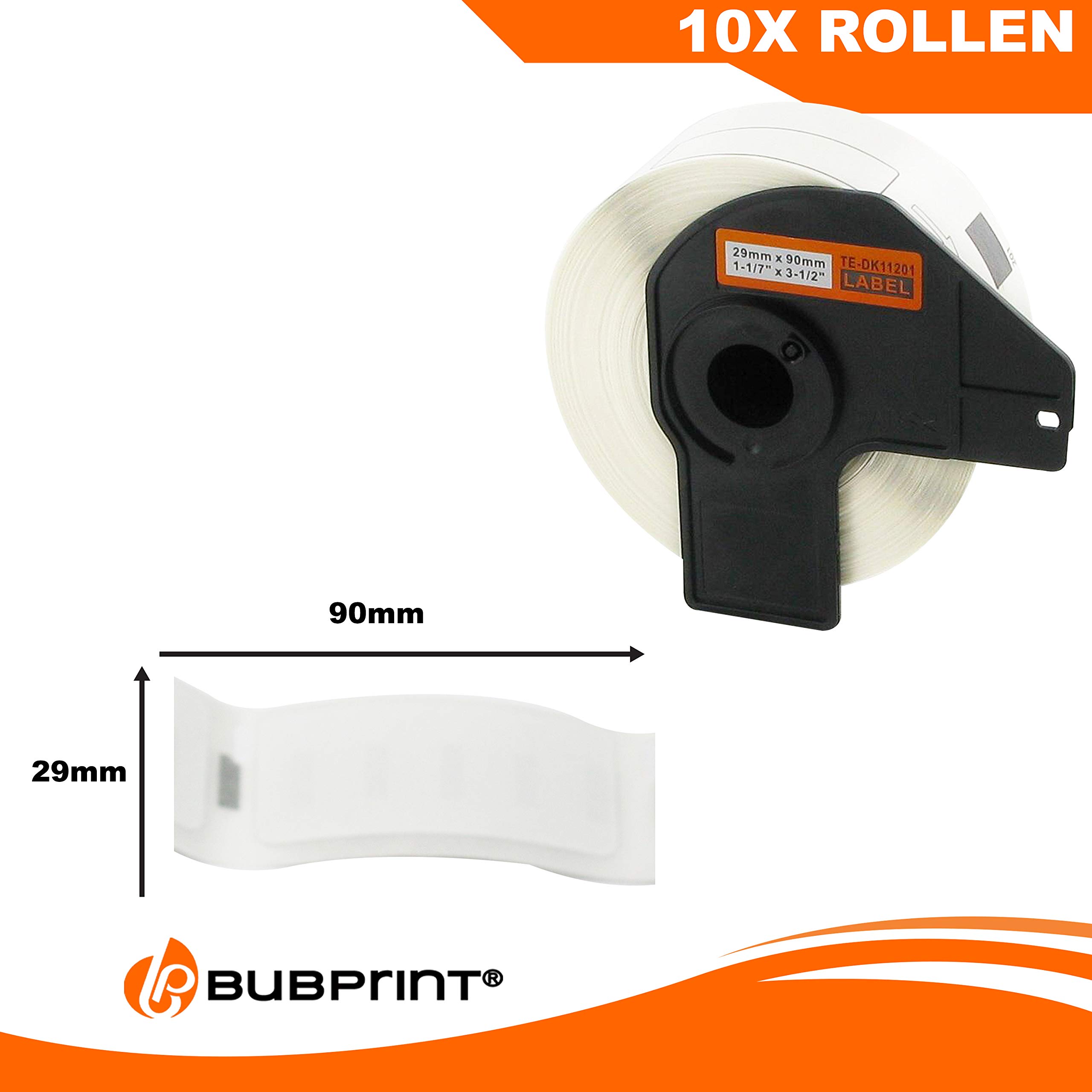 Bubprint 10 Etiketten kompatibel mit Brother DK-11201