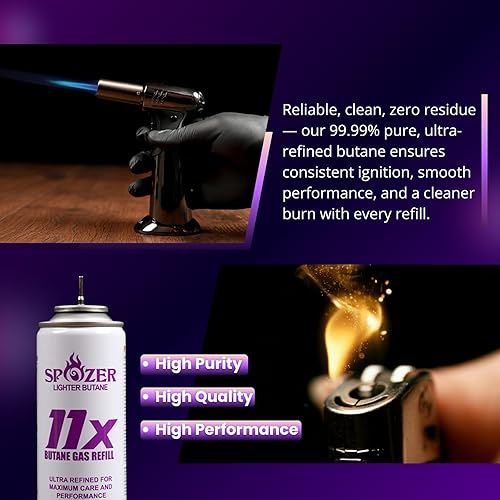 Miniatura 5 de 11 combustible butano premium, universal 99.99% gas butano ultra puro para encendedores, latas de 10.14 onzas, una caja de exhibición (paquete de 12)
