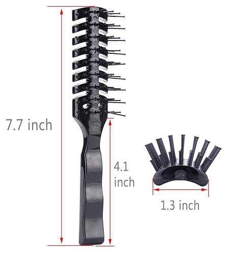 Miniatura 4 de Paquete de cepillos para cabello ventilados definitivos peinado seco para cabello fino, rizado y ondulado, antiestático y voluminizador con cerdas