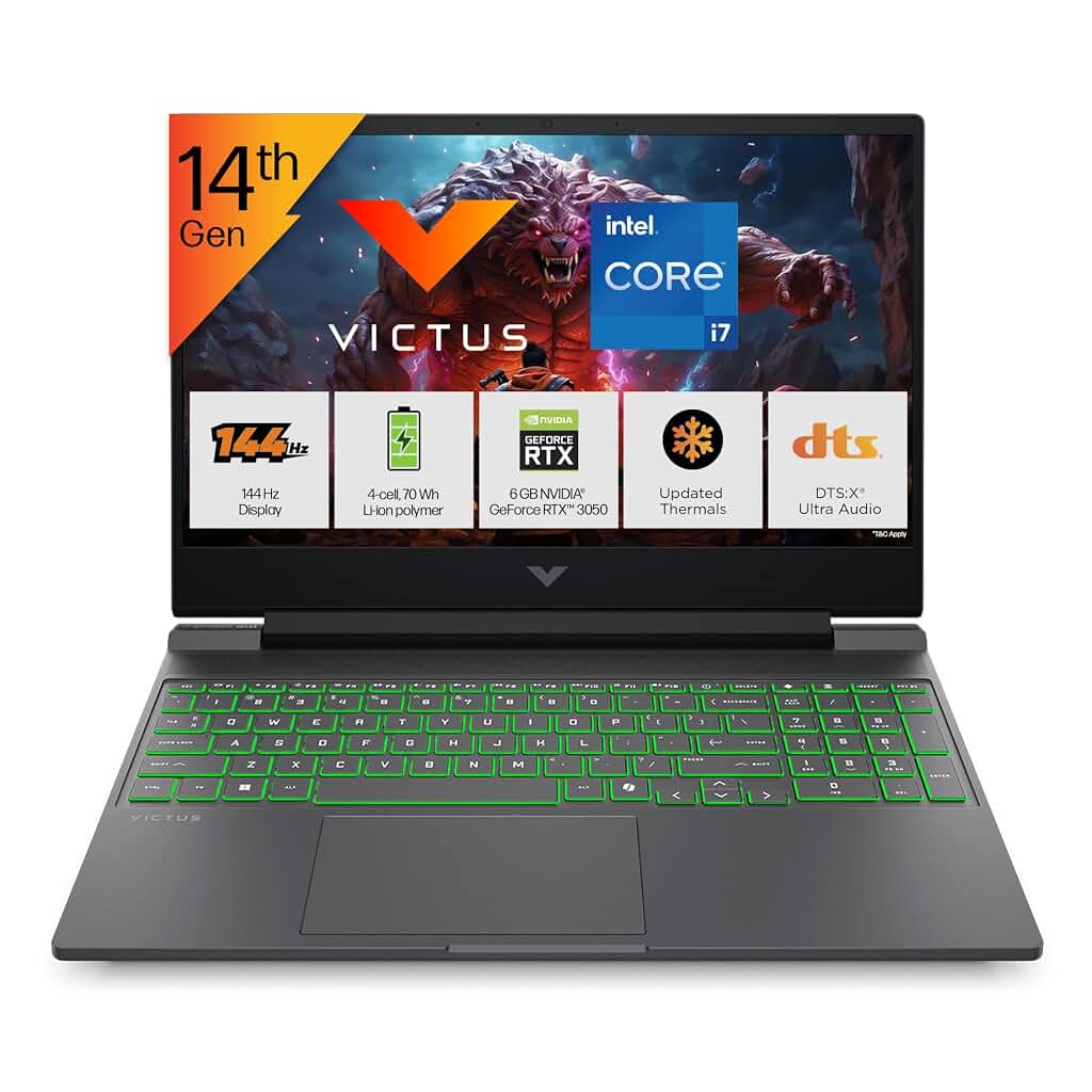 HP Victus,13th Gen Intel core i7-13650HX, 6GB RTX 4050, 24GB DDR5(Upgradeable), 512GB SSD, 144Hz, 300 nits, 15.6''/39.6cm, Win11, Office24, Mica Silver, 2.29kg, fa2531/2495tx, Xbox pass* Gaming Laptop — image 1 of 7