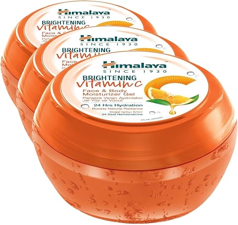 Himalaya Since 1930 Aydınlatıcı C Vitamini Yüz ve Vücut Nemlendirici Jel 300 ml | Nemlendirici ve Işıltı Artırıcı | Tüm Cilt Tipleri İçin (3 paketi)