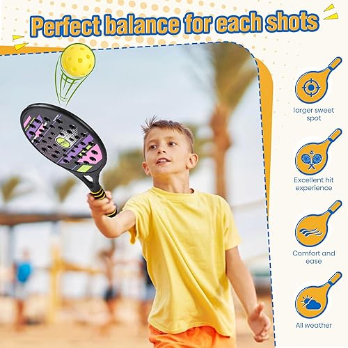 Miniatura 2 de Juego de pelota de pepinillo para niños, raqueta de tenis impermeable con orificio de aire, juguetes de playa para niños y adultos, familia, 2