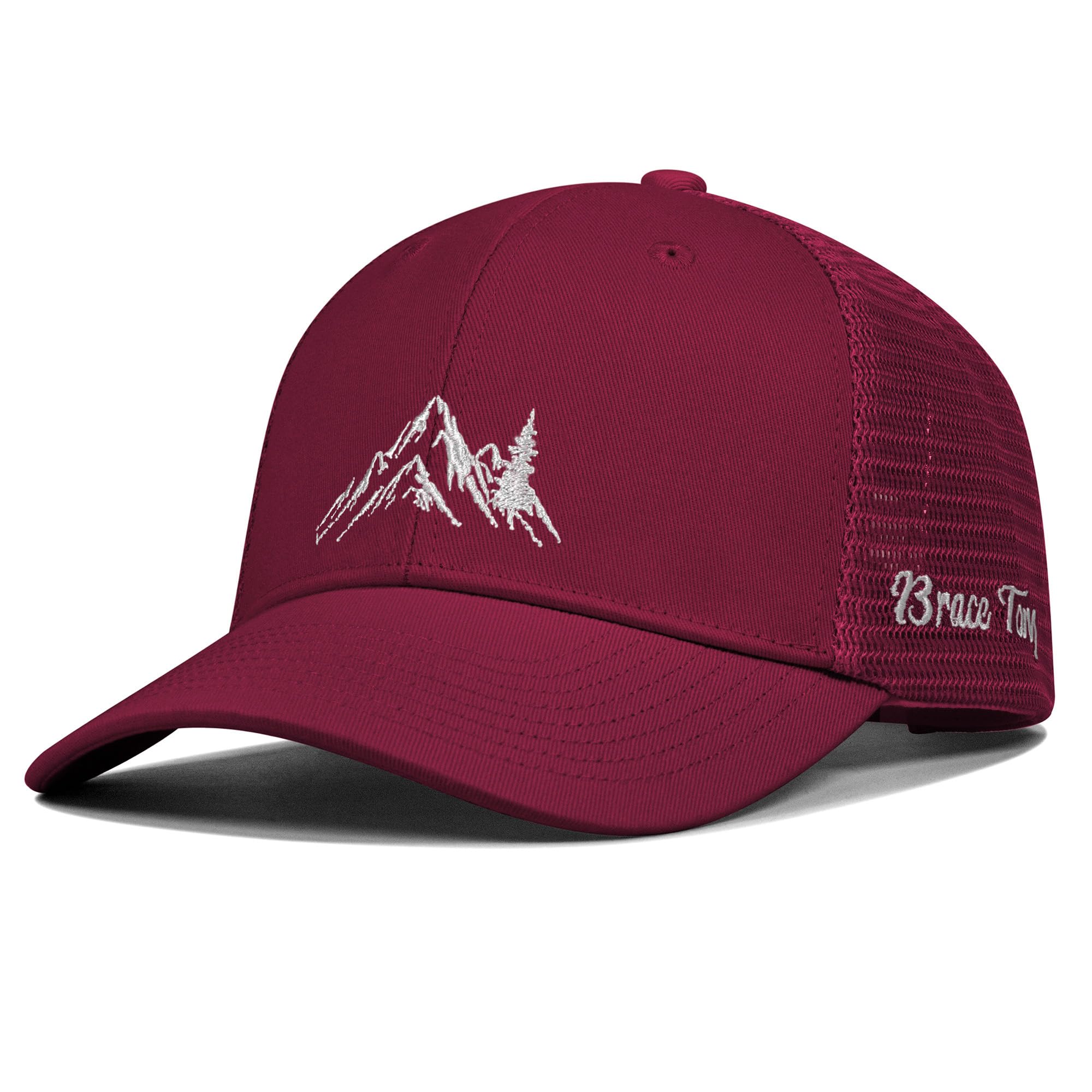 Mountain &amp; Tree Outdoor Trucker Hat for Men Women, Embroidery Gift Baseball Cap for Hiking &amp; Camping