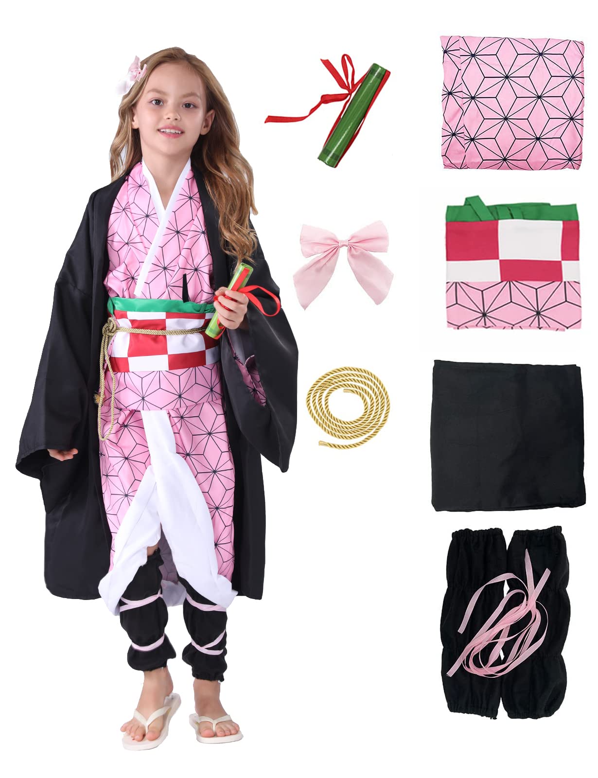 Buy HotiegoTanjir Kamado Cosplay Costume Demon Cosplay Outfits Cape