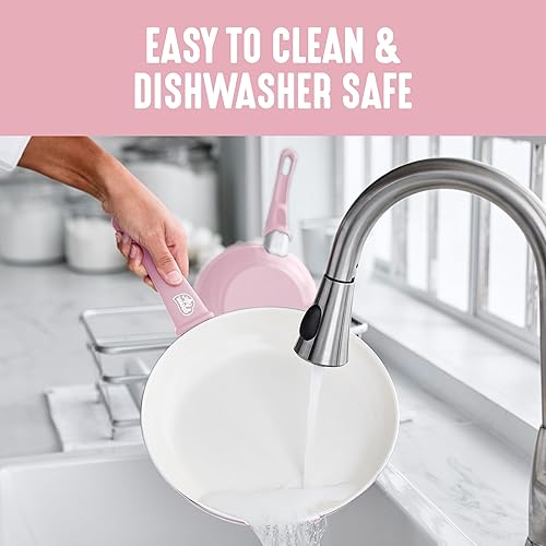 Vista 56 de GreenLife - Juego de batería de cocina antiadherente, de cerámica y agarre suave con utensilios Turquesa