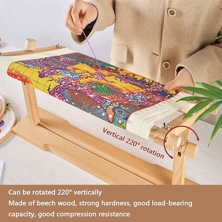 アメリカ製 クロスステッチ刺繍 スクロールフレーム ラップスタンド Amazon.co.jp: 回転刺繍フレームスタンド、調節可能なクロス