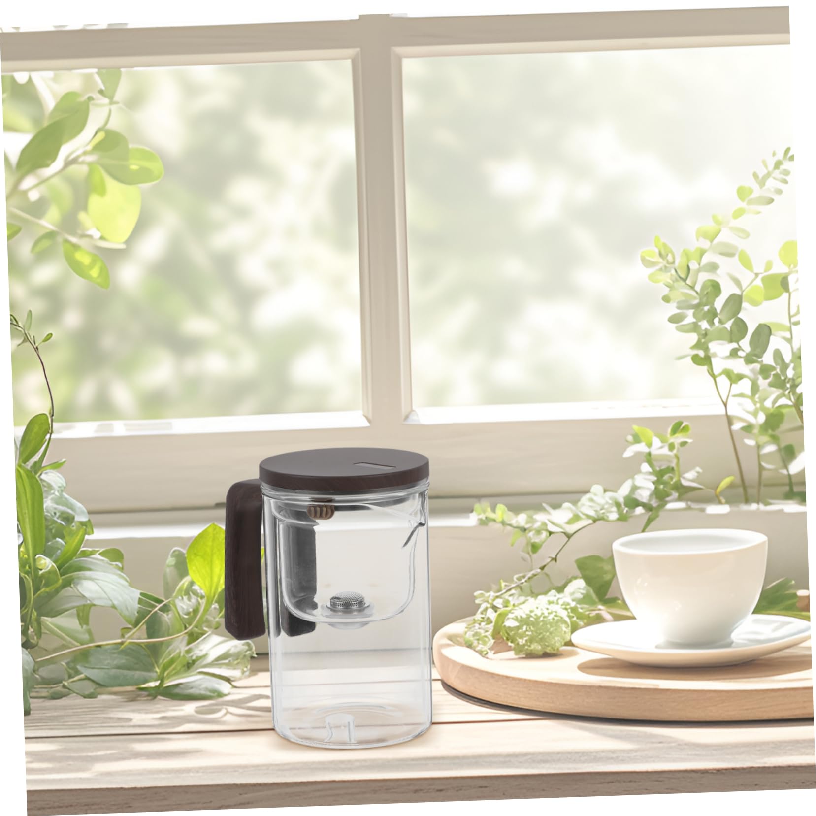 Alipis Tetera de Vidrio Transparente con Forma de Flor Infusor de Té para Sueltas para Estufa Agua Caliente y Fría para Preparar Té Casa o Exteriores
