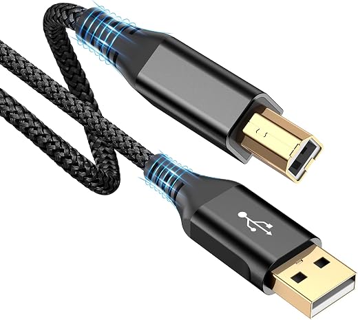 Transform Your Life Today USB Printer Cable 6.6ft, Printer Cord USB 2.0 Type A Male to B Male Cable Scanner Cord High Speed Compatible with HP, Canon, Dell, Epson, Lexmark, Xerox, Samsung and More – Black