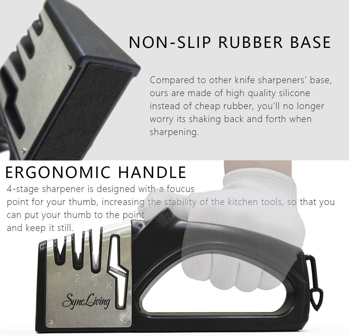 🛒 Crаzу Dеаlѕ Sync Living Knife and Scissor Sharpeners,4 Stage Knife Sharpener, 4-in-1 Knife and Scissors Sharpener with Diamond, Ceramic, Tungsten, Kitchen Tools for Kinds of Knives, Black Rеvіеw Prоduсt Sync Living Knife and Scissor Sharpeners,4 Stage Knife Sharpener, 4-in-1 Knife and Scissors Sharpener with Diamond, Ceramic, Tungsten, Kitchen Tools for Kinds of Knives, Black