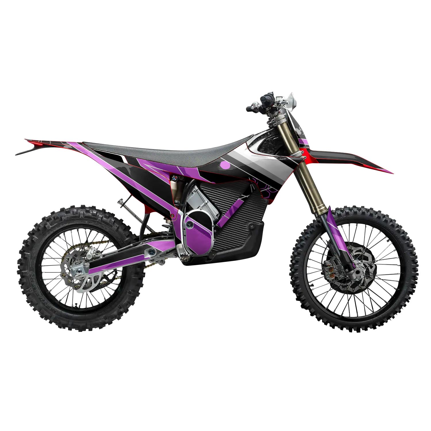 Stark Varg MX 2023-2025 Graphics Kit Wrap - Racing Chaos Magenta - Varg MX Skin - Premium 3M Vinyl Protective Wrap Decal Cover - Easy to Apply | Crafted in The USA by MightySkins