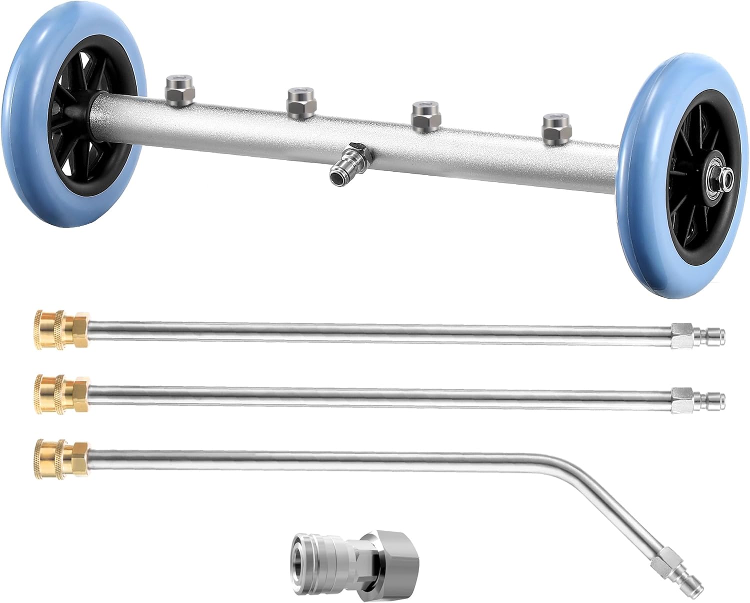 RIDGE WASHER 16 Inch Undercarriage Car Washer, Pressure Washer Under Car Cleaner with 3 Pcs Extension Wand, 4000 PSI