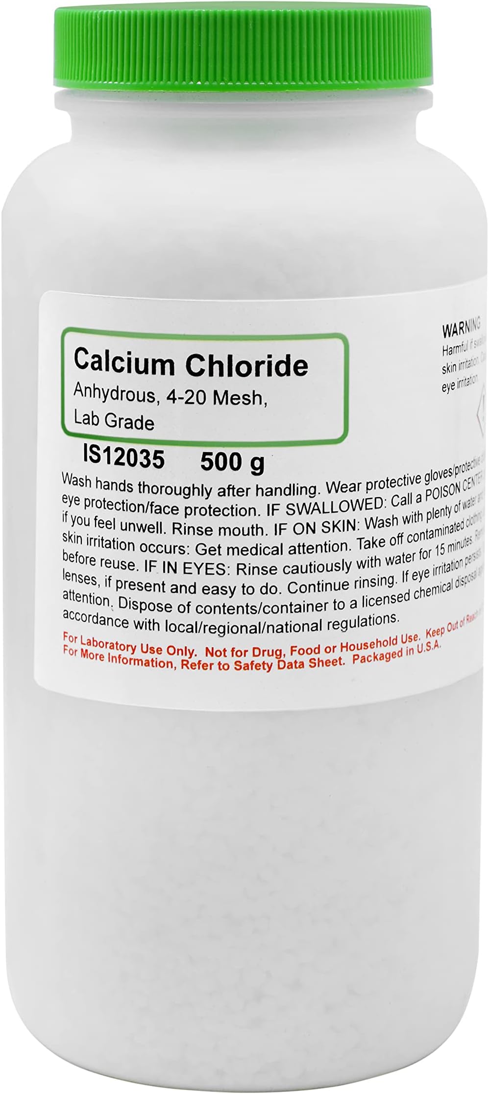Anhydrous Calcium Chloride, 500g, 4-20 Mesh - Laboratory-Grade - Calcium Chloride Powder - The Curated Chemical Collection by Innovating Science