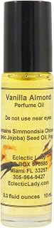 Vanilla Almond Perfume Oil, 1.0 Oz Portable Roll-On Fragrance with Long-Lasting Scent, Delightful Essential Oils and Jojoba Oil For Daily Use