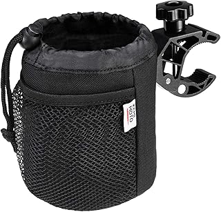 ISSYZONE Portabotellas para bicicleta, de tela Oxford, con pinza de cocodrilo, ajustable, para bicicleta, motocicleta, silla de playa, carrito de golf, silla de ruedas, etc.