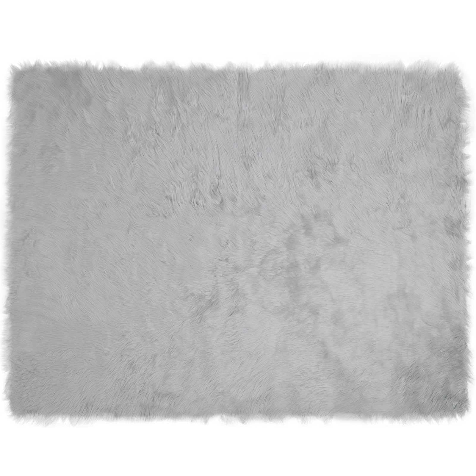 Dywan ze sztucznej owczej skóry Tafalla, szary, 240 x 340 cm, poliester, bardzo miękki, puszysty, trwały, do sypialni i salonu, ciepły i przytulny