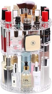Yagosodee Rotating Makeup Organizer, 360° Spinning Make up Stand, 8 Layer Clear Adjustable DIY Spinning Cosmetic Storage，Makeup Carousel for Dresser Bathroom