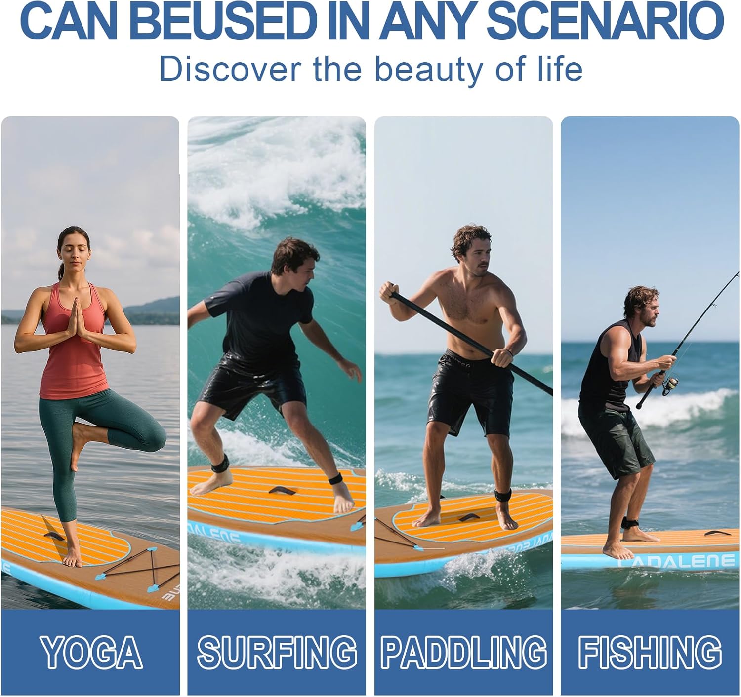 Inflatable Stand Up Paddle Board with SUP Accessories, Anti-Slip EVA Deck, Family-Friendly SUP Boards for Adults & Youth of All Skill Levels, Versatile Yoga Paddle Board