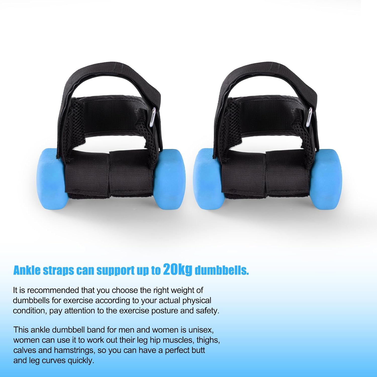 HOMEE Dumbbell Foot Attachment 2PCS, Ankle Straps for Weight Lifting | Adjustable Ankle Weights,Monkey Feet Dumbbell Holder,Tibialis Trainer,Home Gym Equipment for Leg Extensions for Men and Women