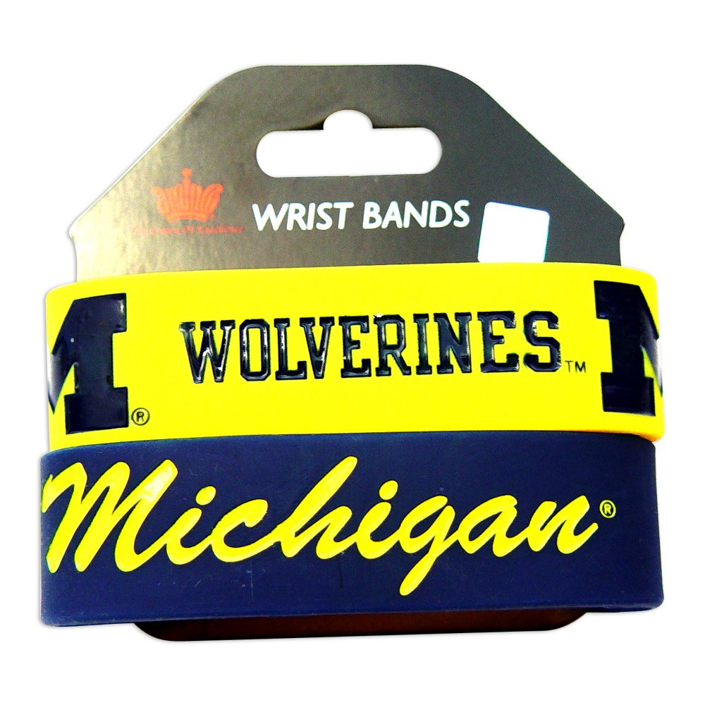 Michigan Wolverines Rubber Wrist Band Set of 2 NCAA [Misc.]