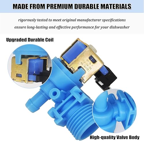 Miniatura 4 de Válvula de entrada de agua para lavavajillas W10327249 WPW10327249 WPW10327249 W11130743