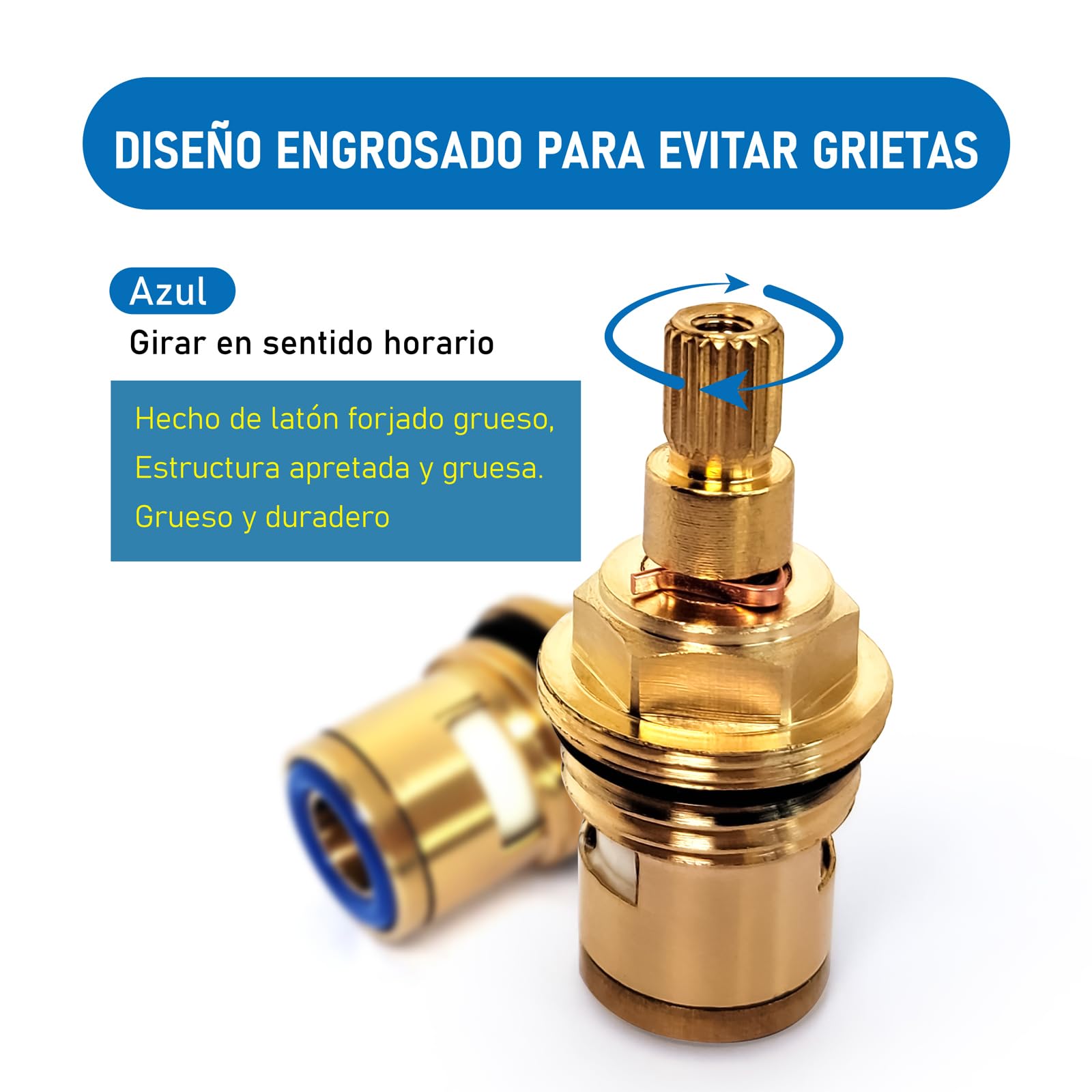Vástago de Válvula de grifo de Fregadero Soledad de cerámica de Latón Con asas | en línea