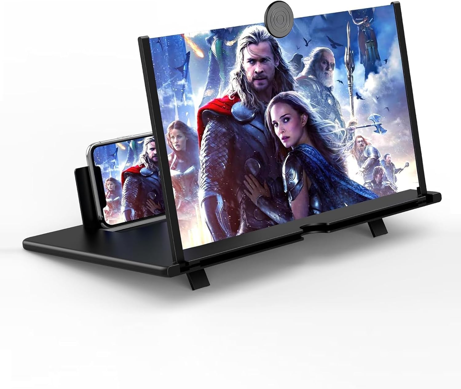Handy bildschirmlupe 20 Zoll, Bildschirmlupe für Smartphones 3D HD, Faltbarer HD Handy Lupe für das ansehen von Film e Videos für Allen Smartphones (Schwarz)