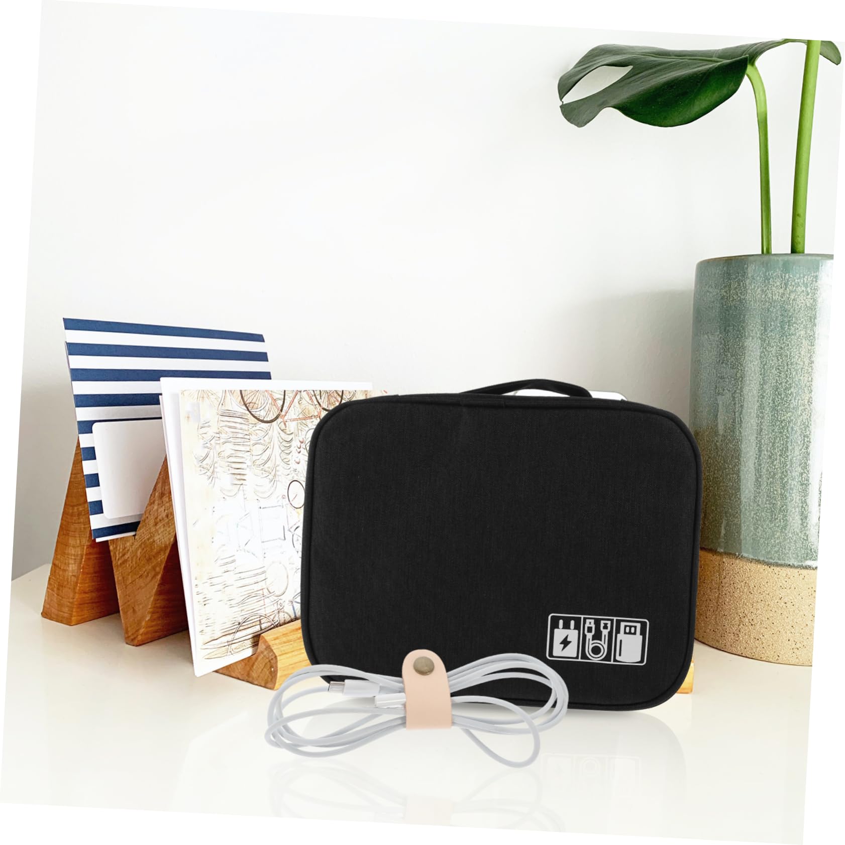 Kabelbinder, 5-teiliger Kabelführungsstreifen aus Rindsleder for USB-Kopfhörerkabel-Organizer, einfaches Design zur einfachen Kabelaufbewahrung