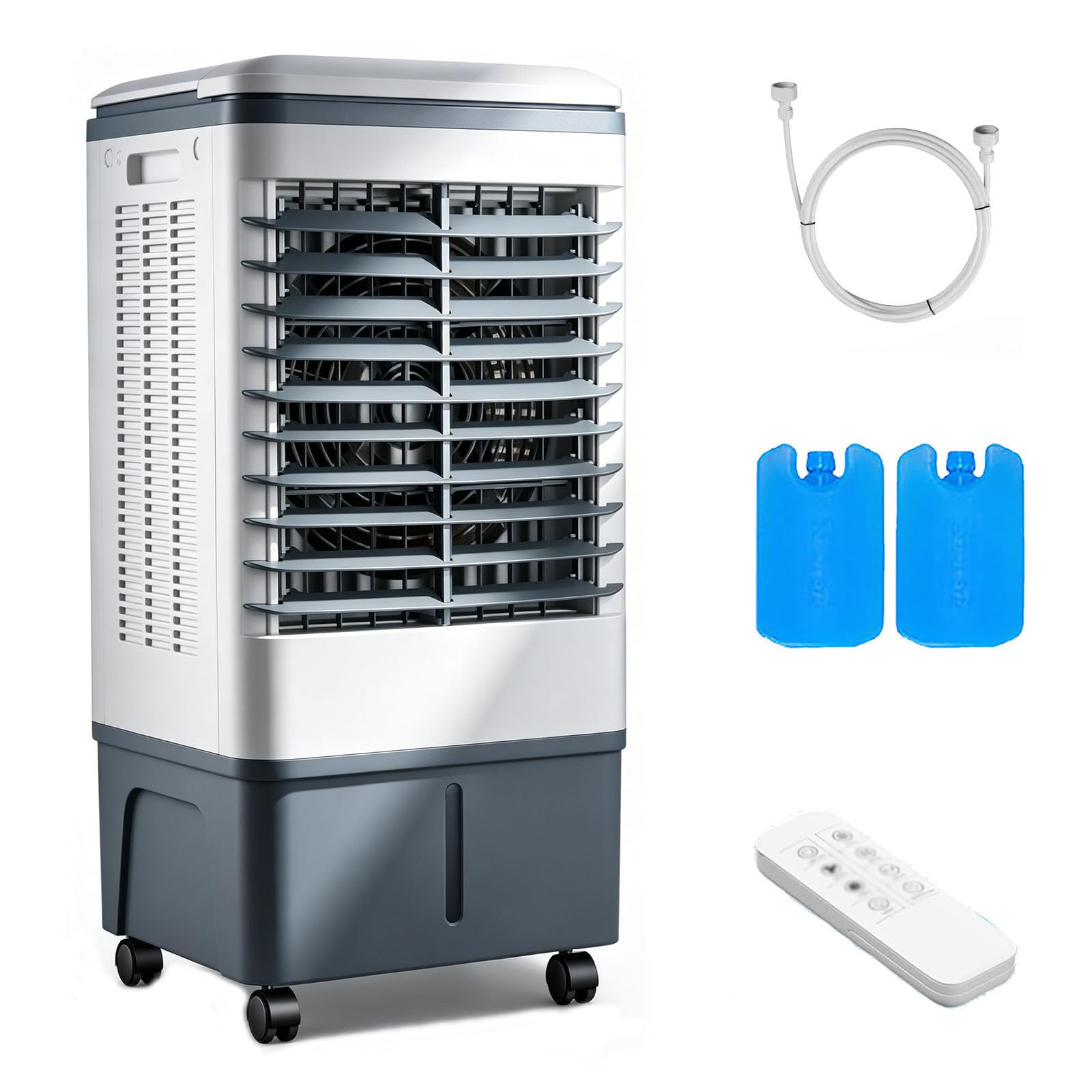 MESCXTY Portable Air Cooler 20L,80W Evaporative Fan, Quiet Cooling for Home, Office, Bedroom, 3-Speed, Humidifier Function, Lightweight with Wheels & Remote Control, Energy Efficient Design