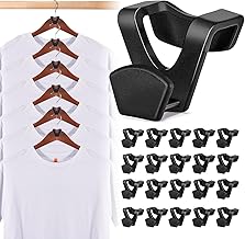 HOUSE DAY Space Saving Hanger Hooks 60 Pack, Black Clothes Hanger Connector Hooks, Heavy Duty Hanger Hooks Space Saver, Premium College Dorm Room Essentials, Good Closet Organizers and Storage