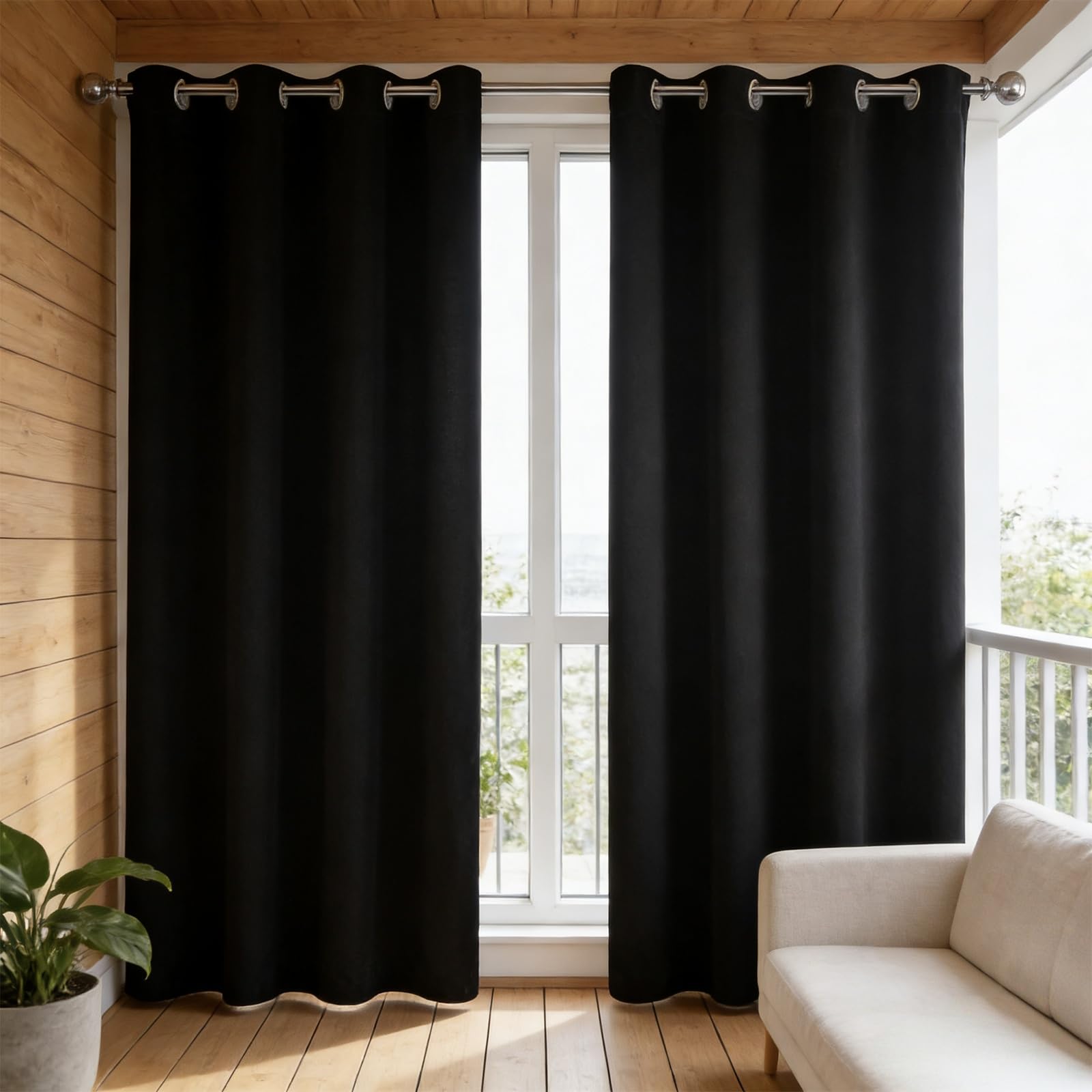 Rideaux opaque doux créant un cocon thermique protecteur anti-froid de 270x210 cm