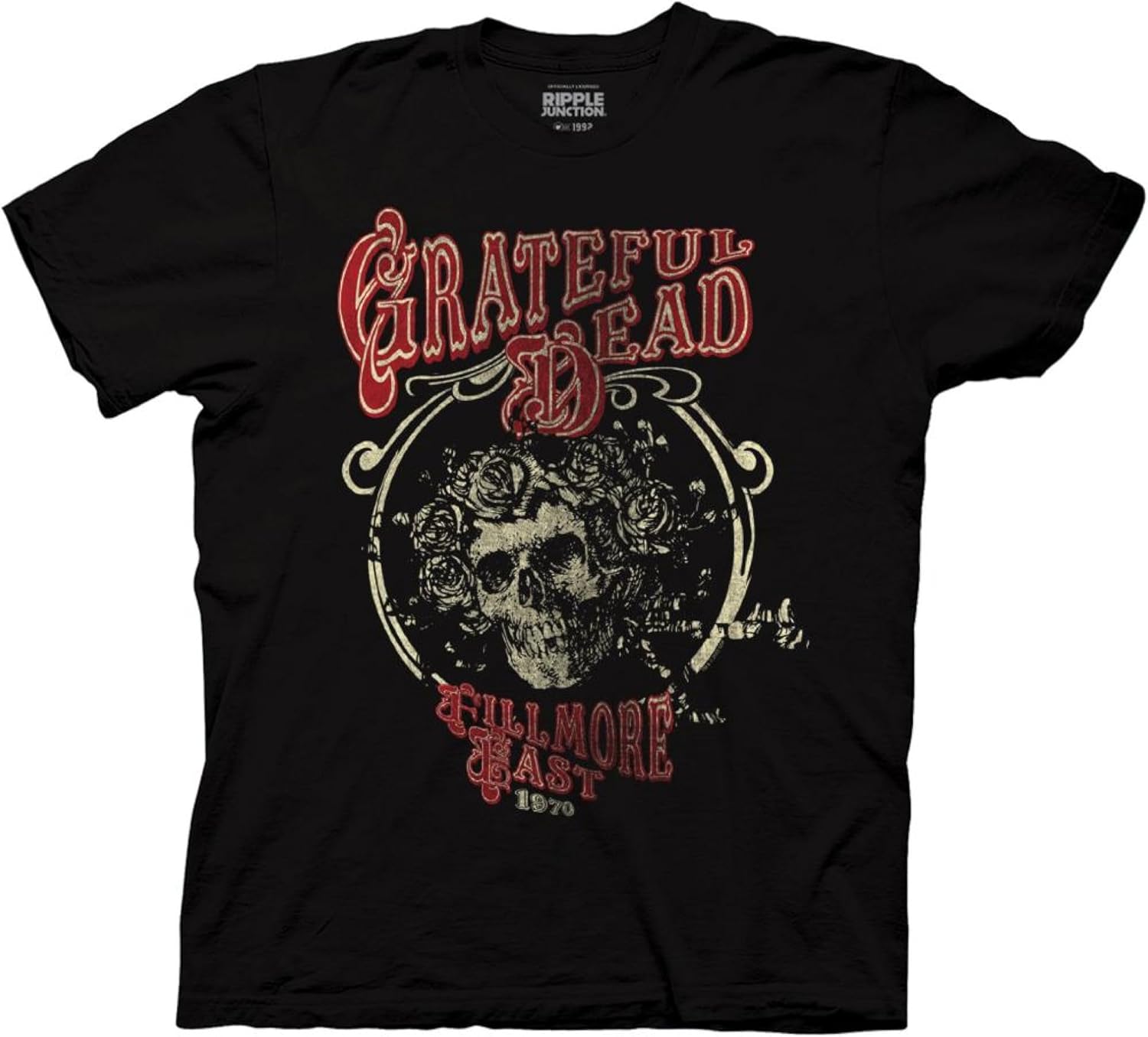 Ripple Junction Grateful Dead Men's Short Sleeve T-Shirt Bertha Fillmore East 1970 Vintage Concert Officially Licensed