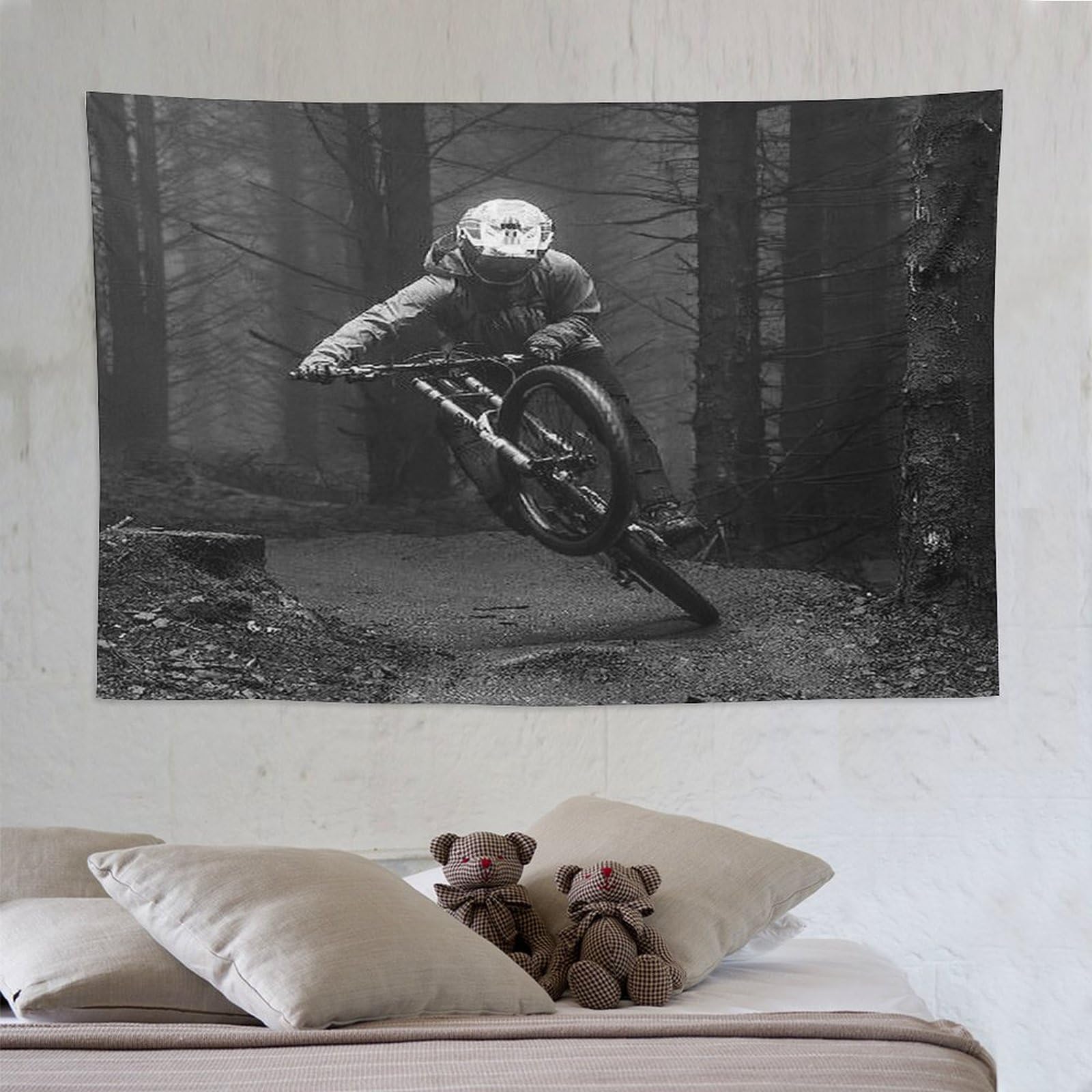 Mountain Bike Tapestry Wall Hanging Rectangular Art Decor Print Fabric for Living Room Bedroom Tapestry 150×230cm