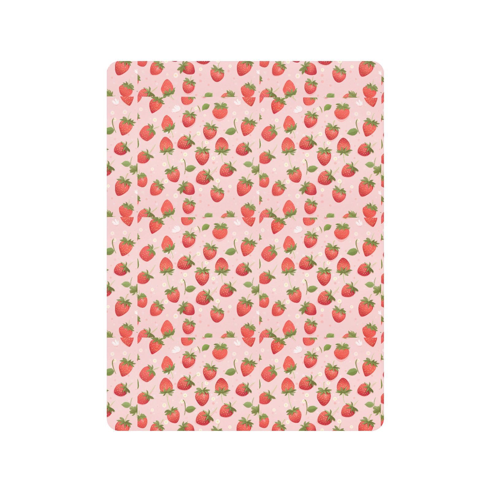 Drap-housse pour berceau de bébé rose fraise pour garçons et filles - 71,1 x 132,1 cm
