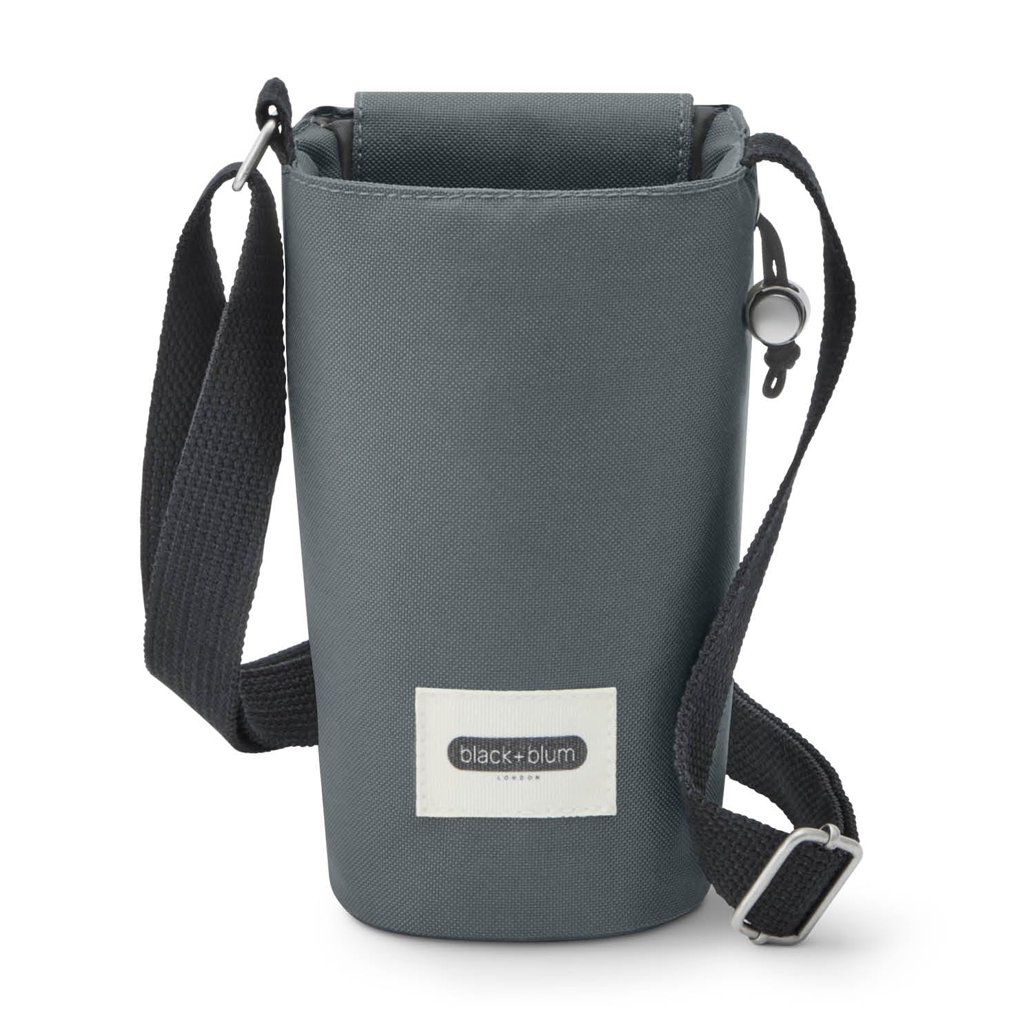Black+Blum Insulated Bottle Bag - Slate Grey - Recycled Plastic - Adjustable Strap - Hands-Free Hydration