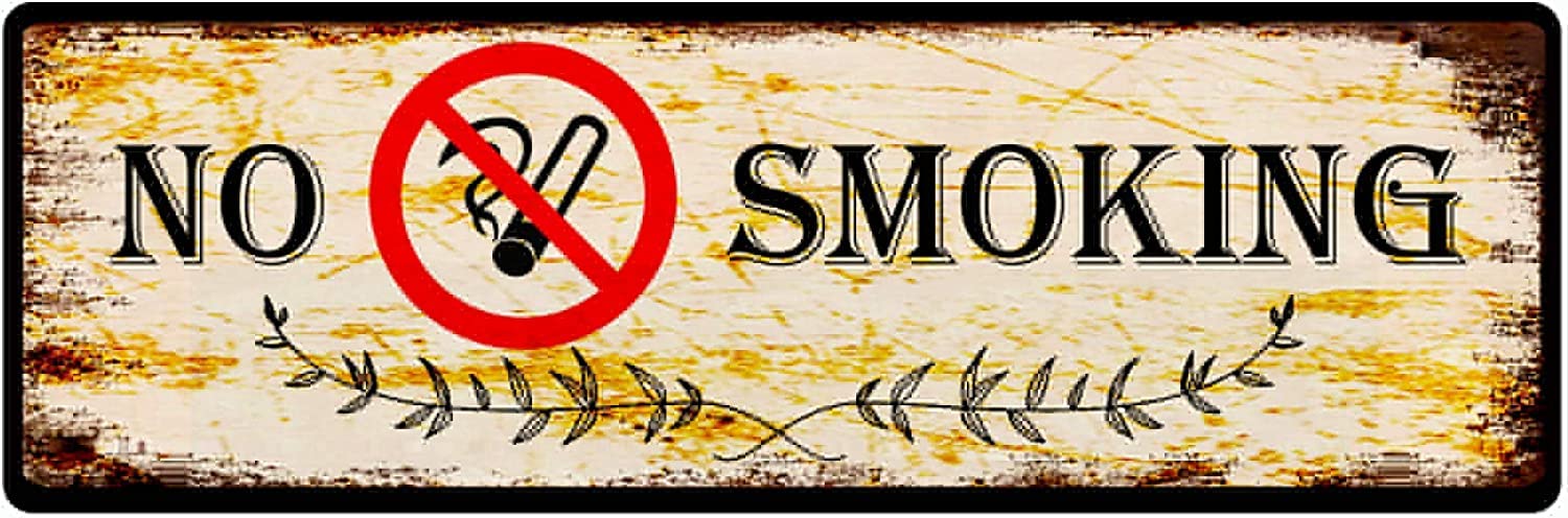 No Smoking Sign Aluminum Metal Plaque Antique Tin Sign Vintage Wall Decor 16x6inch