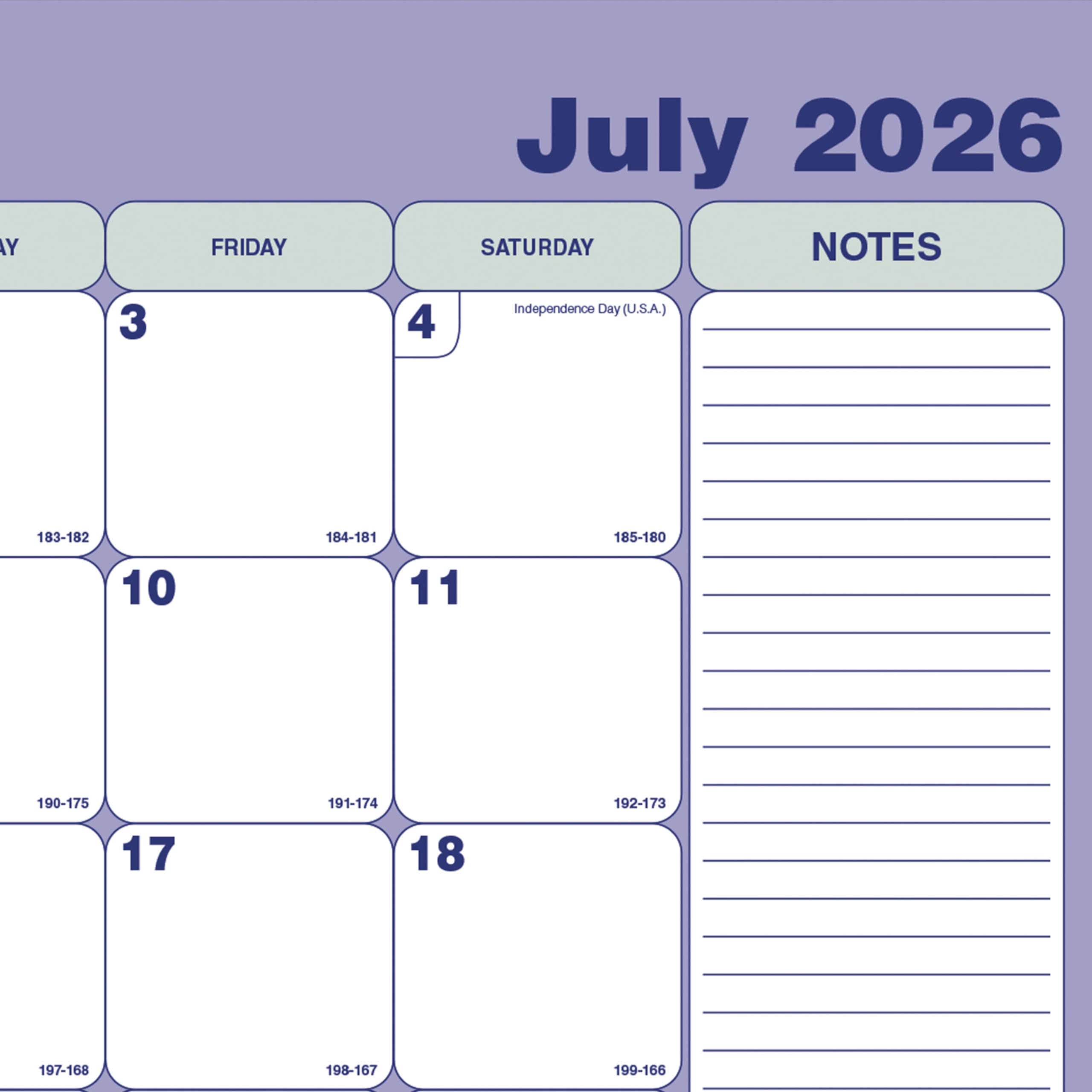 Blueline® Calendario académico mensual de escritorio, 13 meses, julio de 2026 a julio de 2027, 54 cm x 40,6 cm (CA181731)