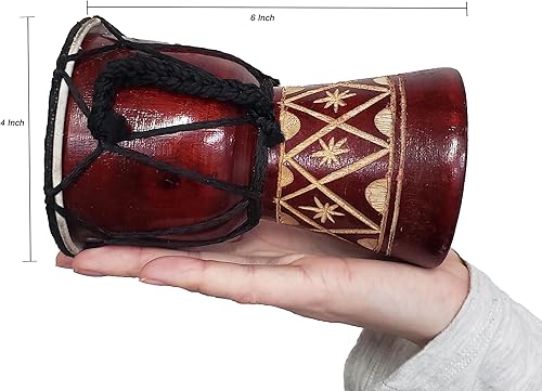 Miniatura 3 de Djembe Drum Carved Bongo música de inspiración africana también una idea única para regalar. Carver Abstract Elephant Giraffe Turtle.