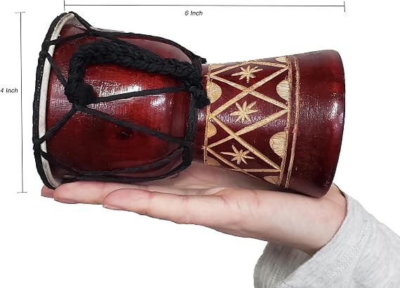 Djembe Drum Carved Bongo African inspired music also a unique gifting idea. Carver Abstract Elephant Giraffe Turtle. (6 Inch, Abstract)