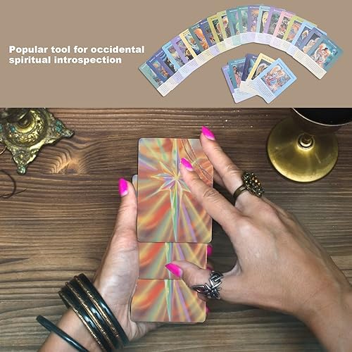 Miniatura 4 de bouti1583 Angels of Abundance Oracle Cards 44 cartas, exquisitas cartas de tarot ligeras de tamaño pequeño, seguras y ecológicas, fáciles de