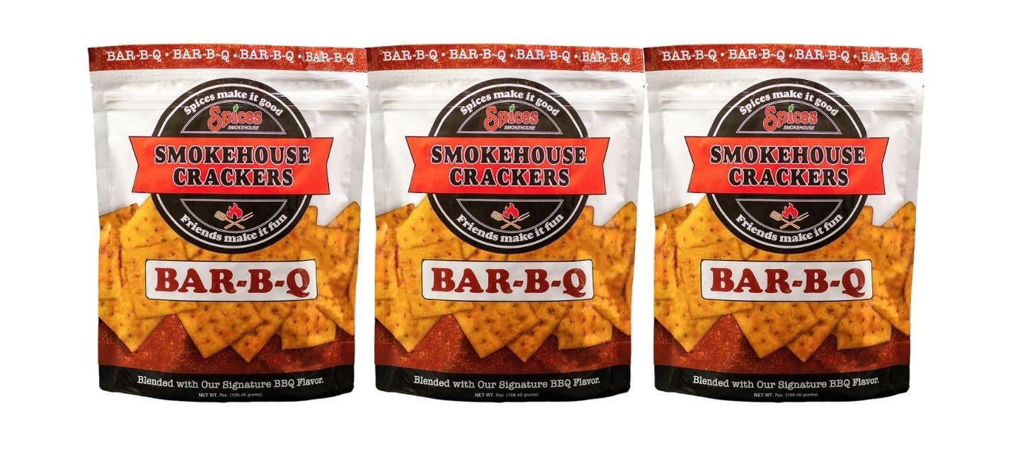 Smokehouse Crackers, Bar B Q Snack Crackers, 3-7 oz bags (3 Pack)