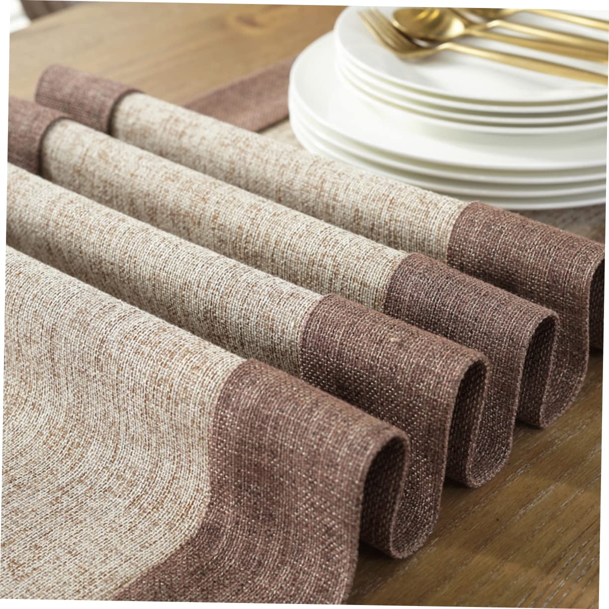 Ciieeo Runner da Tavolo Nappine 38x200 Cm in Cotone Beige