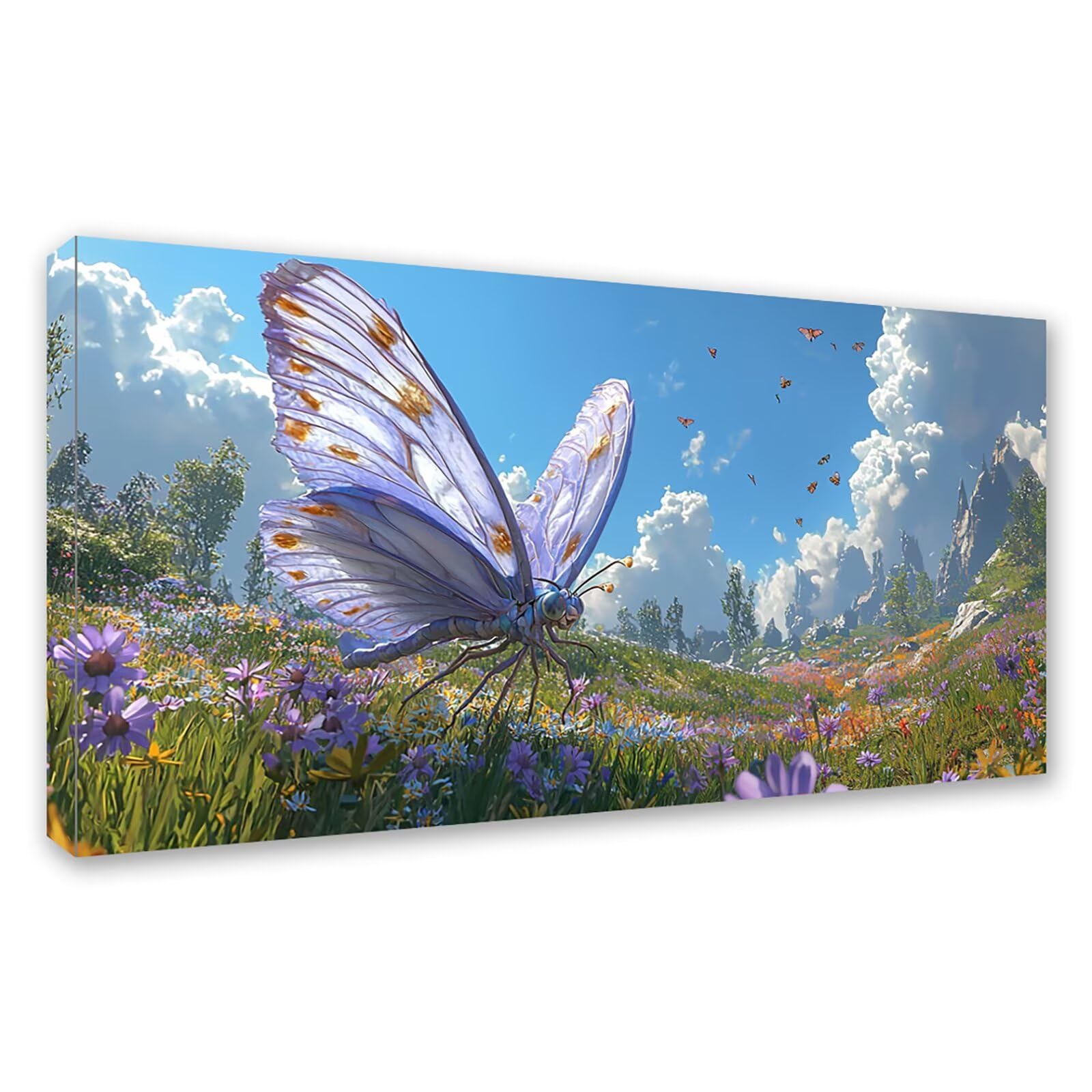 Diamond Painting Libelle Diamant Painting Bilder Erwachsene Blume, DIY Set Erwachsene Crystal Art, 5D Diamond Art Viereckige Steine Strass Stickerei Kreuzstich Malerei für Zimmer Deko 120x60cm 0J-966