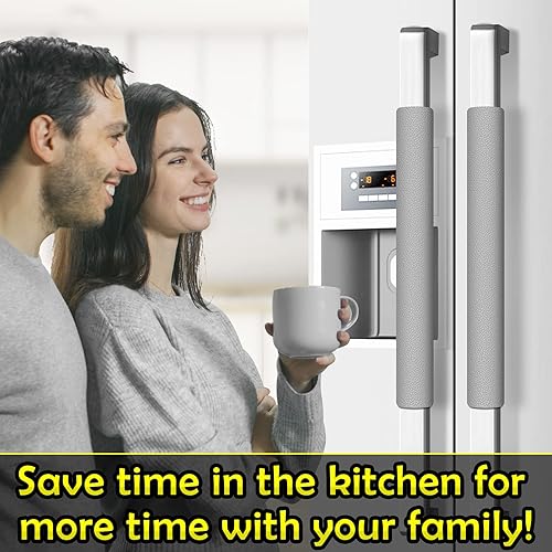 Vista 16 de Juego de 6 fundas de cuero para manijas de refrigerador, mantiene tu nevera, microondas, horno, estufa o lavavajillas limpio, mancha aceites sucios